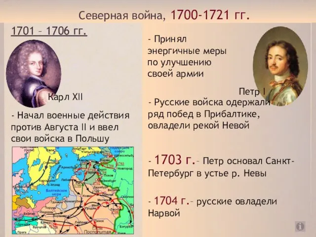 Северная война, 1700-1721 гг. Карл XII - Начал военные действия против