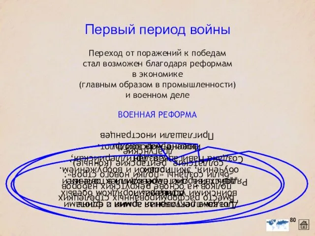 Первый период войны Переход от поражений к победам стал возможен благодаря