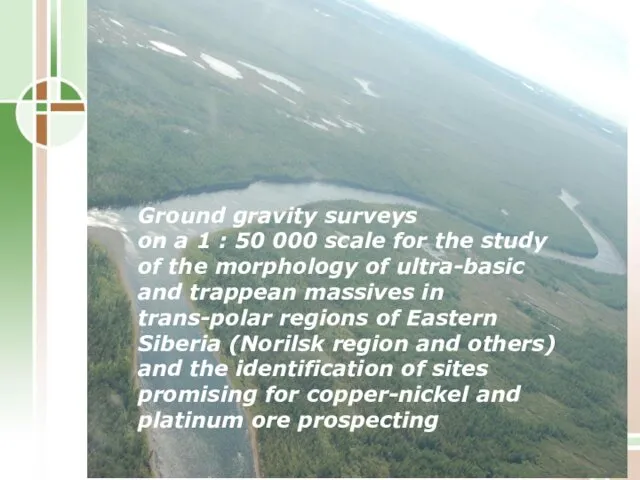 Ground gravity surveys on a 1 : 50 000 scale for