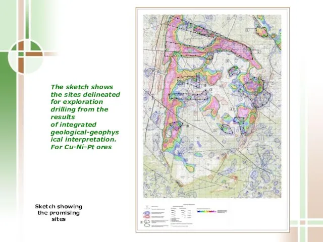 Sketch showing the promising sites The sketch shows the sites delineated