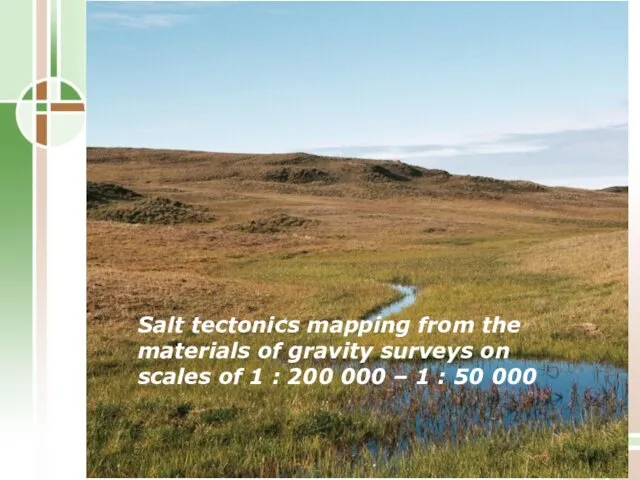 Salt tectonics mapping from the materials of gravity surveys on scales