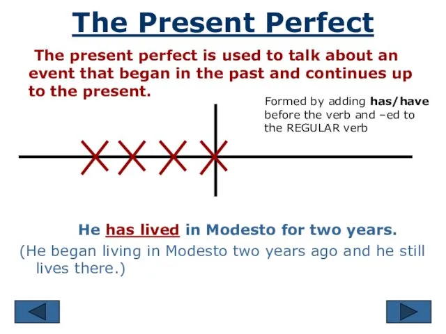 The Present Perfect The present perfect is used to talk about