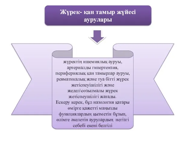 Жүрек- қан тамыр жүйесі аурулары жүректің ишемиялық ауруы, артериалды гипертензия, перифериялық