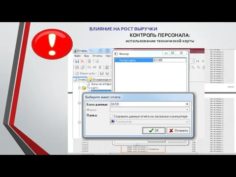 КОНТРОЛЬ ПЕРСОНАЛА: использование технической карты ВЛИЯНИЕ НА РОСТ ВЫРУЧКИ