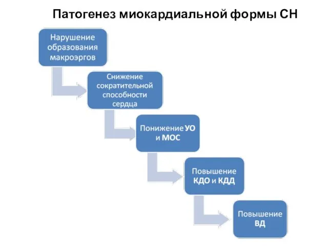 Патогенез миокардиальной формы СН