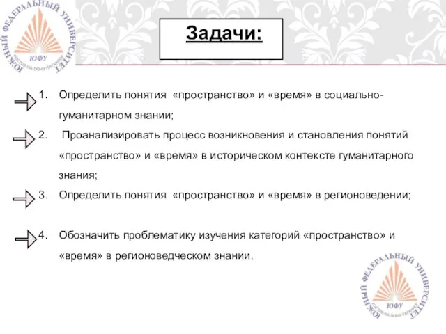 Определить понятия «пространство» и «время» в социально-гуманитарном знании; Проанализировать процесс возникновения