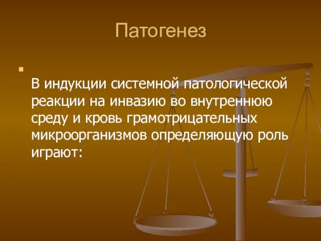 Патогенез В индукции системной патологической реакции на инвазию во внутреннюю среду