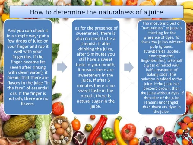 How to determine the naturalness of a juice
