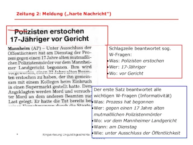 * Ringvorlesung Linguistikgeschichte :: Text- und Diskurslinguistik (Androutsopoulos WS1819) Zeitung 2: