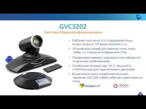 GVC3202 Система Видеоконференцсвязи Работает на Android 4.4 с поддержкой Skype, Google