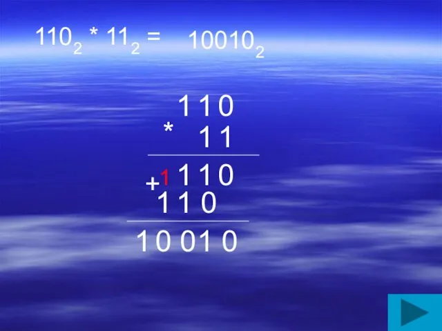 1102 * 112 = 1 1 0 1 1 * 0