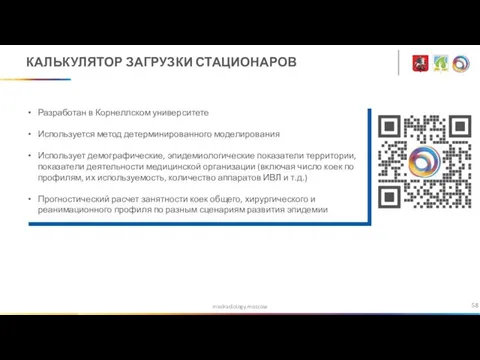 medradiology.moscow КАЛЬКУЛЯТОР ЗАГРУЗКИ СТАЦИОНАРОВ Разработан в Корнеллском университете Используется метод детерминированного