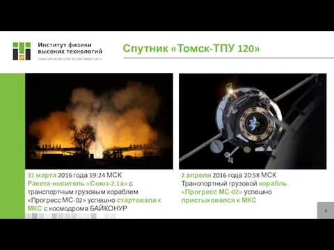 2 апреля 2016 года 20:58 МСК Транспортный грузовой корабль «Прогресс МС-02»