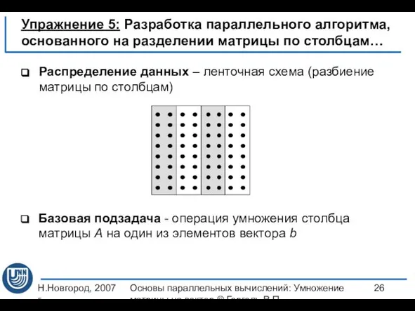 Н.Новгород, 2007 г. Основы параллельных вычислений: Умножение матрицы на вектор ©