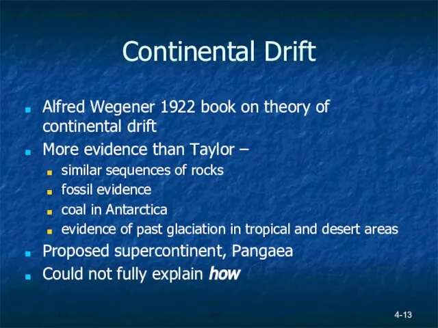 Continental Drift Alfred Wegener 1922 book on theory of continental drift