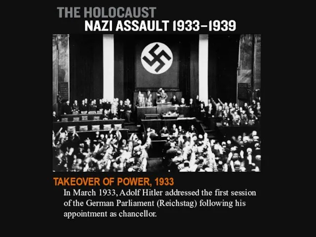 In March 1933, Adolf Hitler addressed the first session of the
