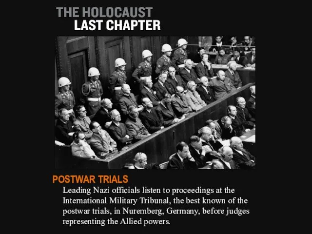 Leading Nazi officials listen to proceedings at the International Military Tribunal,