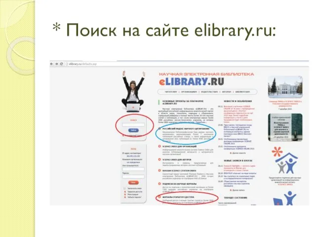 * Поиск на сайте elibrary.ru:
