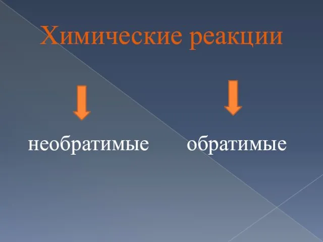 Химические реакции необратимые обратимые