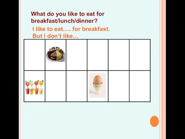 What do you like to eat for breakfast/lunch/dinner? I like to