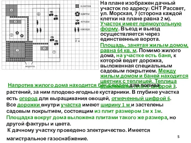 На плане изображен дачный участок по адресу: СНТ Рассвет, ул. Морская,