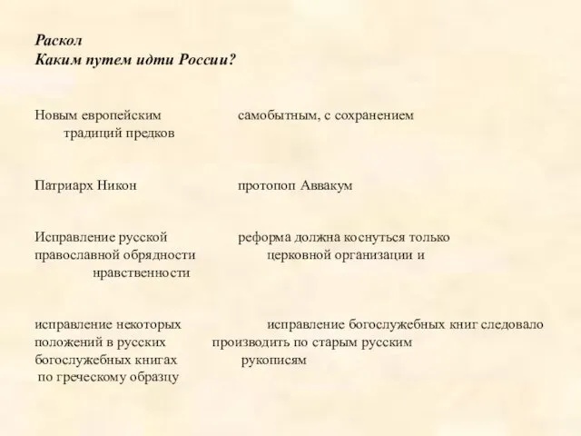 Раскол Каким путем идти России? Новым европейским самобытным, с сохранением традиций