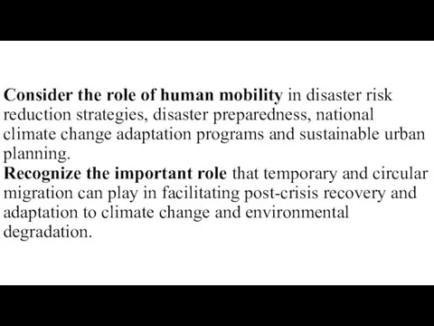 Consider the role of human mobility in disaster risk reduction strategies,