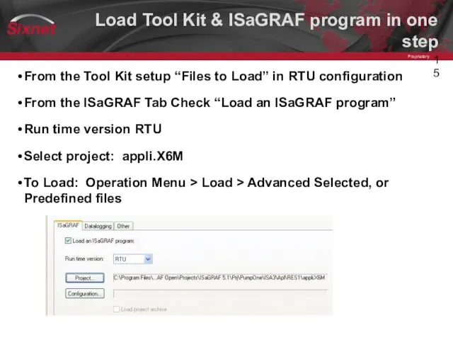 Load Tool Kit & ISaGRAF program in one step From the