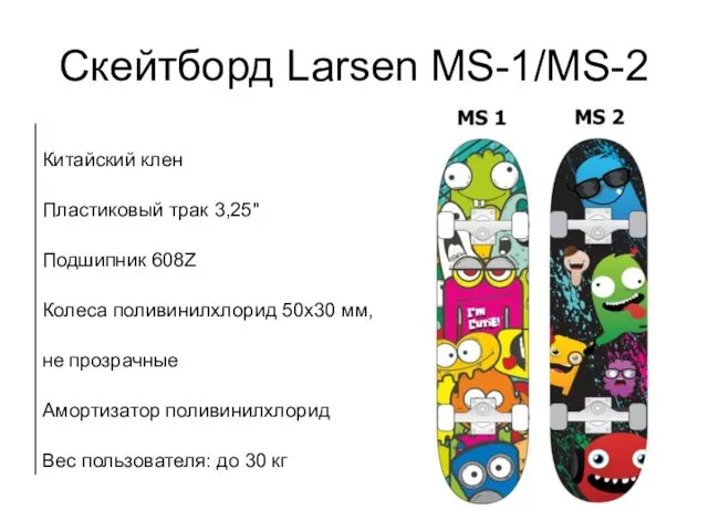 Скейтборд Larsen MS-1/MS-2