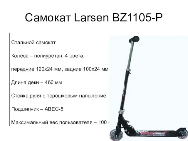 Самокат Larsen BZ1105-P