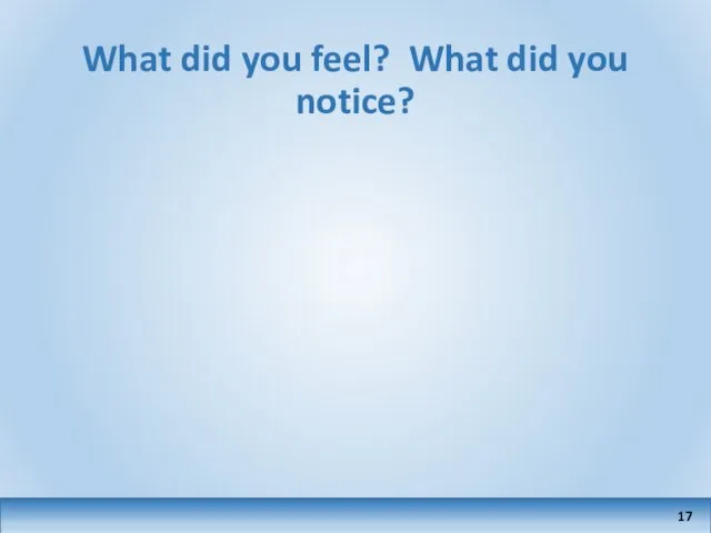 What did you feel? What did you notice?