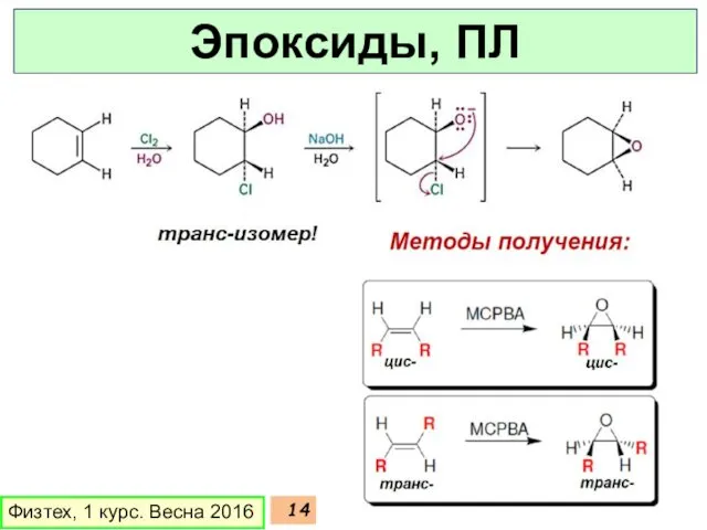 Физтех, 1 курс. Весна 2016 Эпоксиды, ПЛ