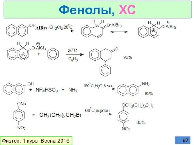 Физтех, 1 курс. Весна 2016 Фенолы, ХС