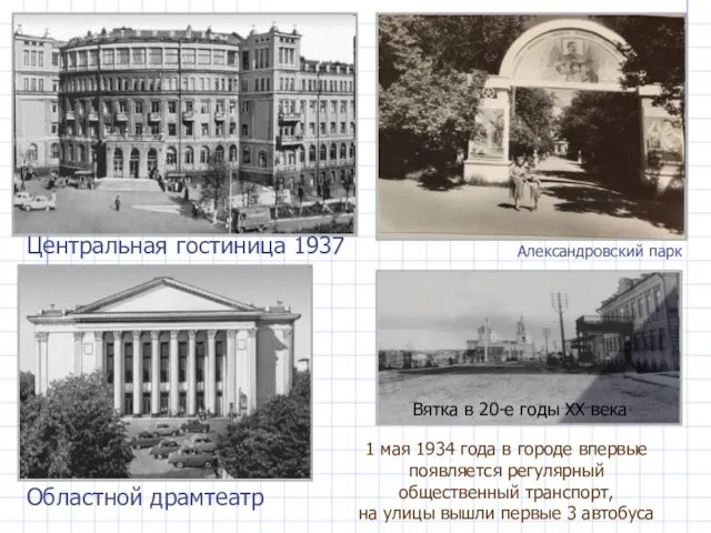 Центральная гостиница 1937 Областной драмтеатр Александровский парк 1 мая 1934 года
