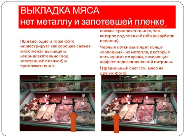 ВЫКЛАДКА МЯСА нет металлу и запотевшей пленке НЕ надо: одно и