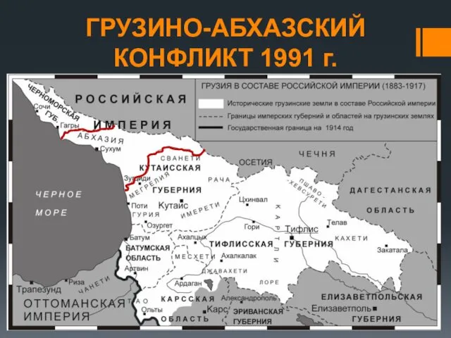 ГРУЗИНО-АБХАЗСКИЙ КОНФЛИКТ 1991 г. Одно из проявлений межэтнических противоречий в Кавказском