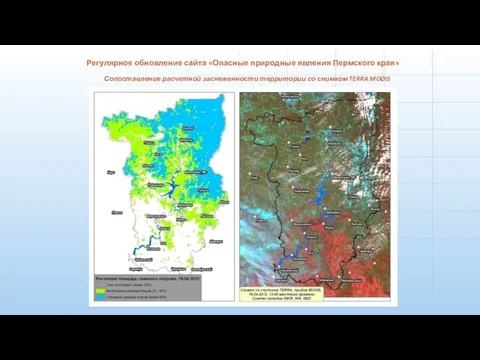 Выявление ветровалов Регулярное обновление сайта «Опасные природные явления Пермского края» Сопоставление
