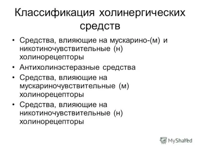 ЛС, действующие на периферические холинергические процессы Холинергические синапсы проявляют разную чувствительность