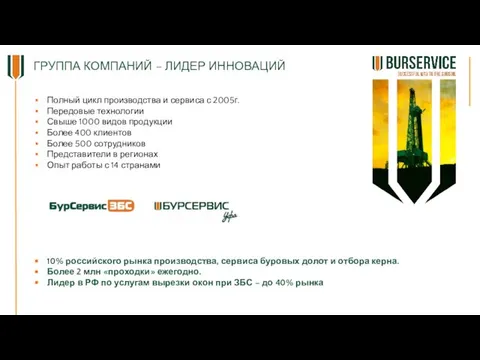 Полный цикл производства и сервиса с 2005г. Передовые технологии Свыше 1000