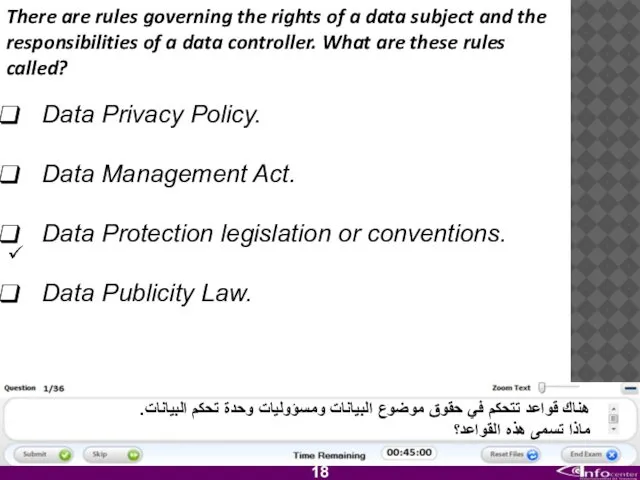 There are rules governing the rights of a data subject and