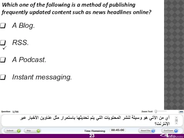 Which one of the following is a method of publishing frequently