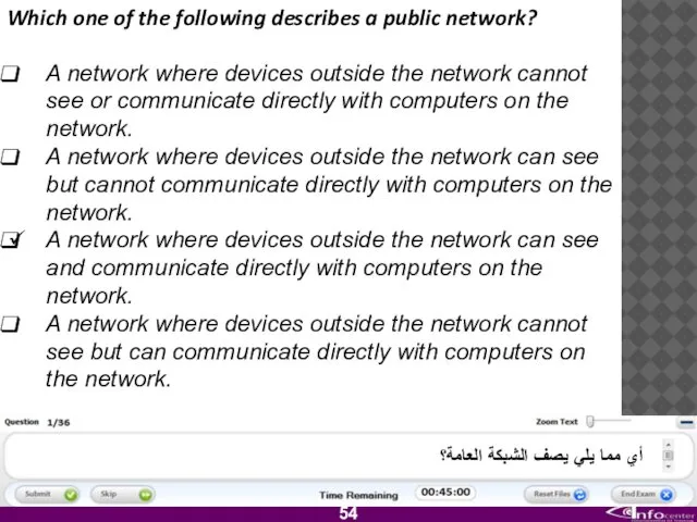 Which one of the following describes a public network? A network