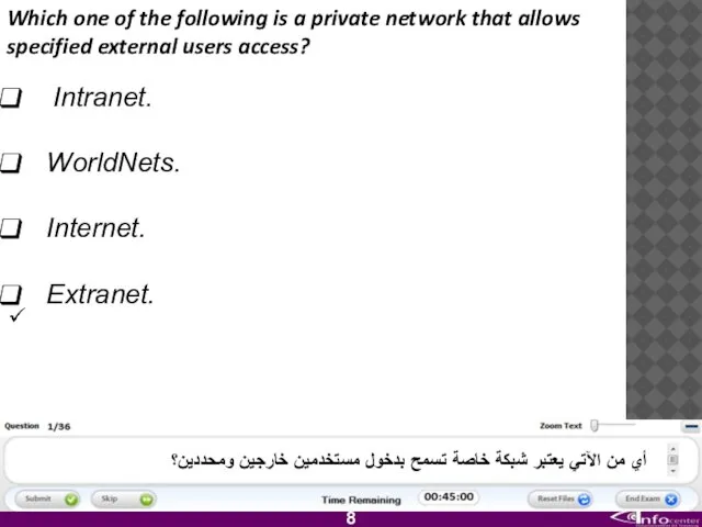 Which one of the following is a private network that allows