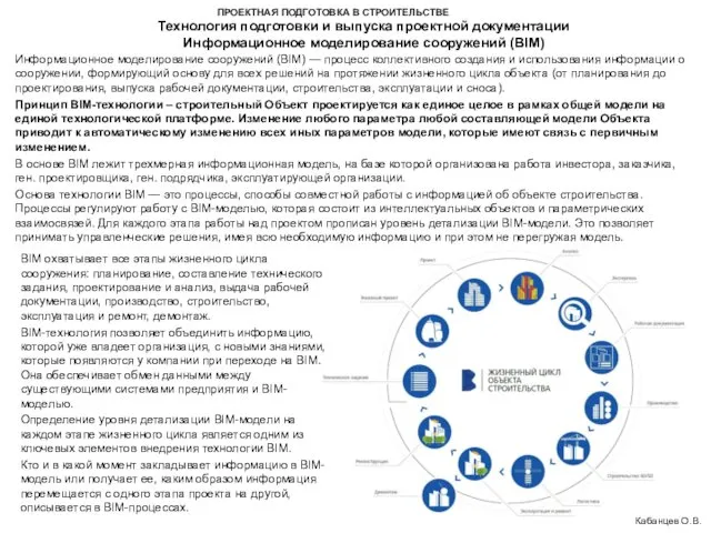 ПРОЕКТНАЯ ПОДГОТОВКА В СТРОИТЕЛЬСТВЕ Технология подготовки и выпуска проектной документации Информационное