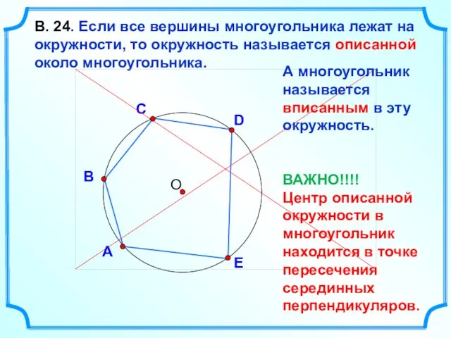 D В С В. 24. Если все вершины многоугольника лежат на