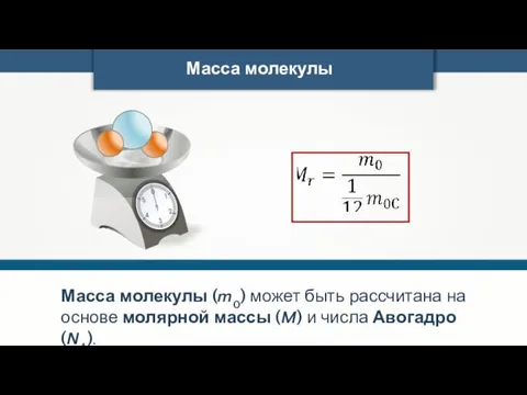 Масса молекулы (m0) может быть рассчитана на основе молярной массы (M)