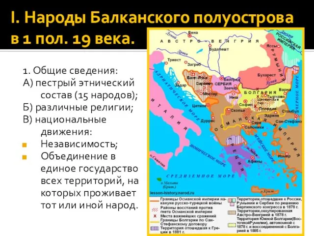 I. Народы Балканского полуострова в 1 пол. 19 века. 1. Общие