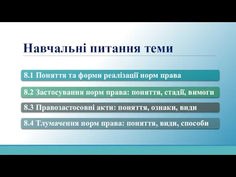 Навчальні питання теми