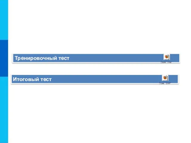 Тренировочный тест Итоговый тест