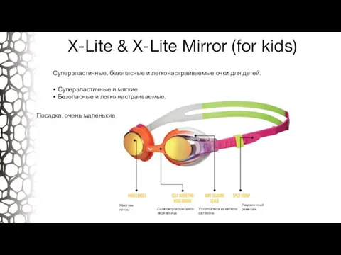 X-Lite & X-Lite Mirror (for kids) Суперэластичные, безопасные и легконастраиваемые очки